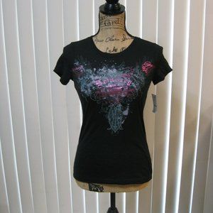 NWT Express black graphic tee t shirt top XS extra small